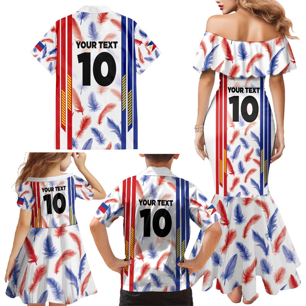 Custom Philippines Champions Football Jersey Family Matching Mermaid Dress and Hawaiian Shirt LT03 - Polynesian Pride