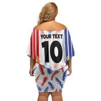 Custom Philippines Champions Football Jersey Family Matching Off Shoulder Short Dress and Hawaiian Shirt LT03 - Polynesian Pride