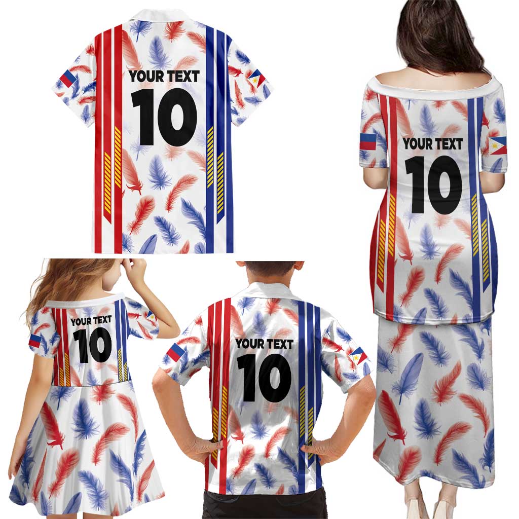 Custom Philippines Champions Football Jersey Family Matching Puletasi and Hawaiian Shirt LT03 - Polynesian Pride