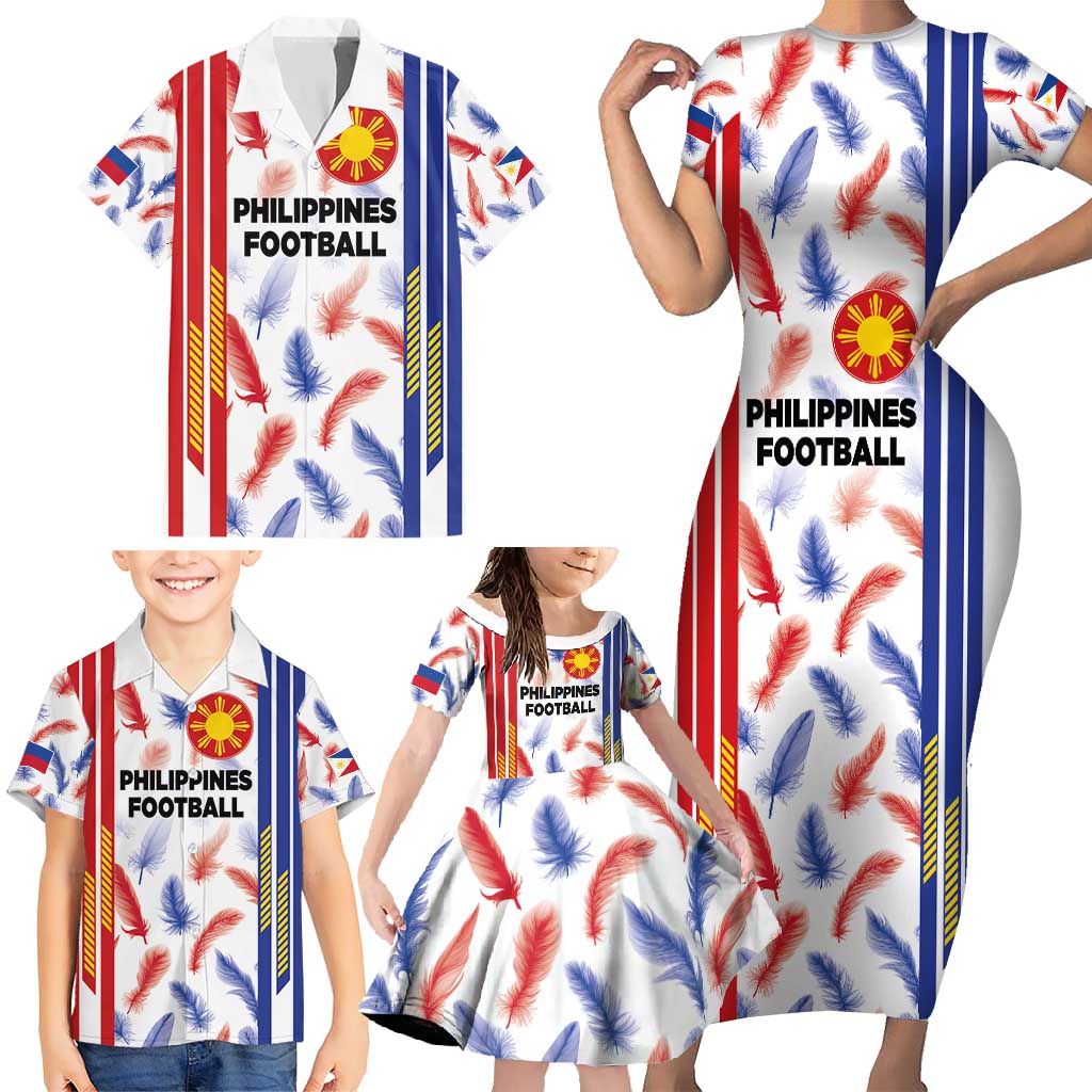 Custom Philippines Champions Football Jersey Family Matching Short Sleeve Bodycon Dress and Hawaiian Shirt LT03 - Polynesian Pride