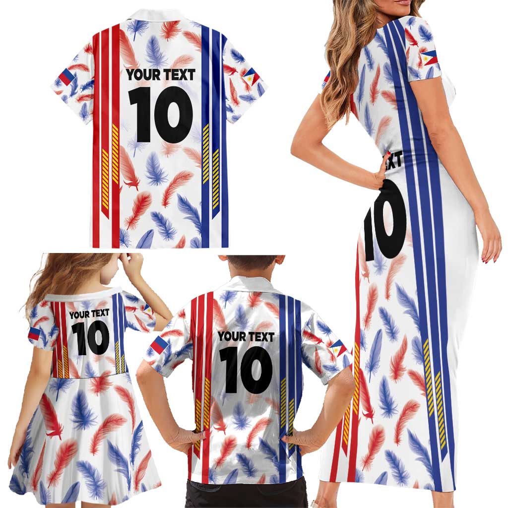 Custom Philippines Champions Football Jersey Family Matching Short Sleeve Bodycon Dress and Hawaiian Shirt LT03 - Polynesian Pride