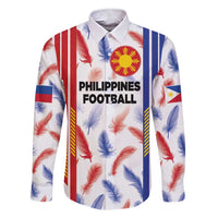 Custom Philippines Champions Football Jersey Family Matching Short Sleeve Bodycon Dress and Hawaiian Shirt LT03 Dad's Shirt - Long Sleeve White - Polynesian Pride