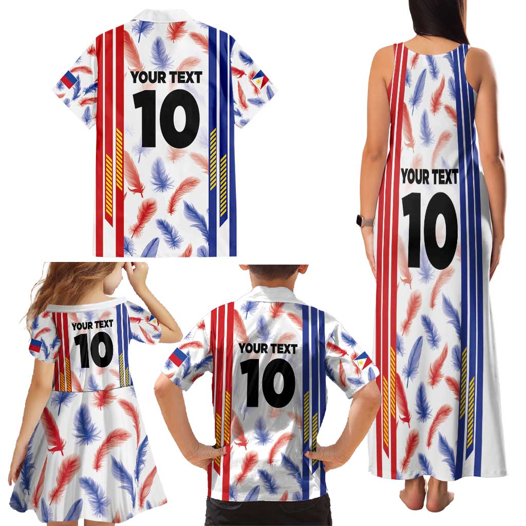 Custom Philippines Champions Football Jersey Family Matching Tank Maxi Dress and Hawaiian Shirt LT03 - Polynesian Pride