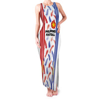 Custom Philippines Champions Football Jersey Family Matching Tank Maxi Dress and Hawaiian Shirt LT03 Mom's Dress White - Polynesian Pride
