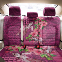 Hawaiian Turtle Love Couple Back Car Seat Cover - Sweet Hibiscus and Kakau Pattern Rose Color LT03 - Polynesian Pride