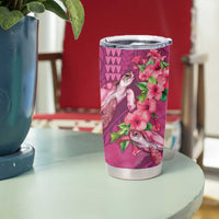 Hawaiian Turtle Love Couple Tumbler Cup Sweet Hibiscus and Kakau Pattern Rose Color LT03 - Polynesian Pride