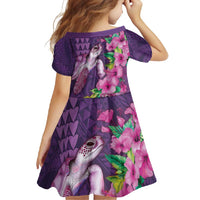 Hawaiian Turtle Love Couple Family Matching Mermaid Dress and Hawaiian Shirt - Sweet Hibiscus and Kakau Pattern Deep Purple Color LT03 - Polynesian Pride