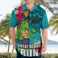 Hawaii Great Aloha Run 40th Anniversary Hawaiian Shirt With Turtle Mascot Marathon Hibiscus and Kakau LT03 - Polynesian Pride