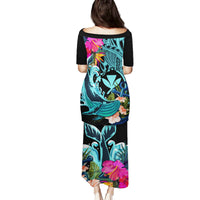 Hawaii Family Matching Puletasi and Hawaiian Shirt Whale Mix Hibiscus and Kanaka Maoli LT03 - Polynesian Pride