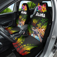 Hawaii Lei Day Car Seat Cover Hibiscus Wreath and Polynesian Pattern LT03 - Polynesian Pride