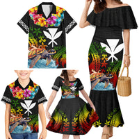 Hawaii Lei Day Family Matching Mermaid Dress and Hawaiian Shirt Hibiscus Wreath and Polynesian Pattern LT03 - Polynesian Pride