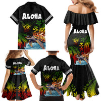 Hawaii Lei Day Family Matching Mermaid Dress and Hawaiian Shirt Hibiscus Wreath and Polynesian Pattern LT03 - Polynesian Pride