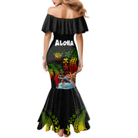Hawaii Lei Day Family Matching Mermaid Dress and Hawaiian Shirt Hibiscus Wreath and Polynesian Pattern LT03 - Polynesian Pride