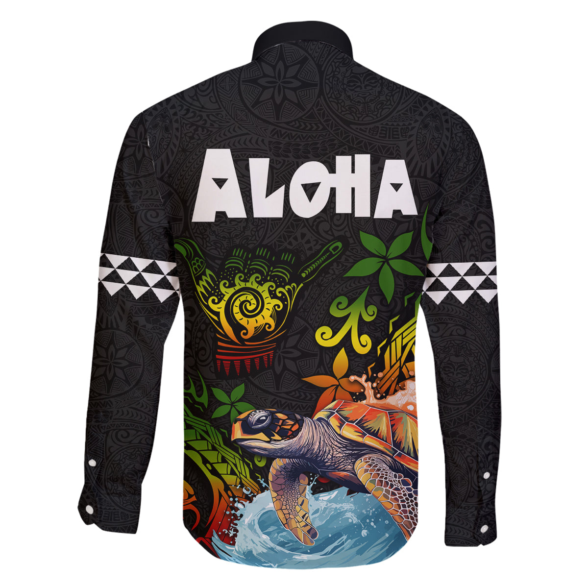 Hawaii Lei Day Family Matching Off The Shoulder Long Sleeve Dress and Hawaiian Shirt Hibiscus Wreath and Polynesian Pattern