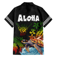 Hawaii Lei Day Family Matching Off Shoulder Maxi Dress and Hawaiian Shirt Hibiscus Wreath and Polynesian Pattern LT03 - Polynesian Pride