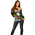 Hawaii Lei Day Off Shoulder Sweater Hibiscus Wreath and Polynesian Pattern