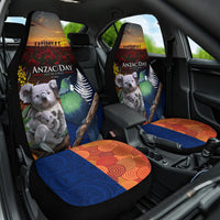 Australia and New Zealand ANZAC Day Car Seat Cover Tui Bird and Koala mix Maori and Aboriginal Pattern LT03 One Size Black - Polynesian Pride