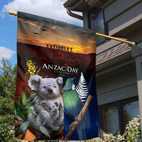 Australia and New Zealand ANZAC Day Garden Flag Tui Bird and Koala mix Maori and Aboriginal Pattern LT03 - Polynesian Pride