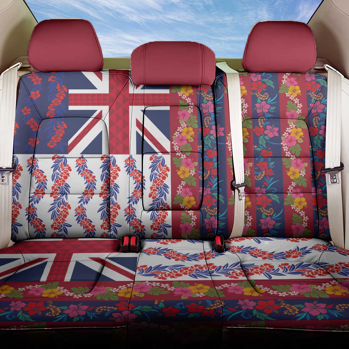 Hawaiian Lei Back Car Seat Cover National Flag Striped Style