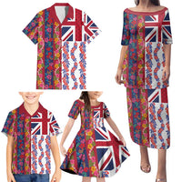 Hawaiian Lei Family Matching Puletasi and Hawaiian Shirt National Flag Striped Style LT03 - Polynesian Pride