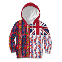 Hawaiian Lei Kid Hoodie National Flag Striped Style LT03 Hoodie Red - Polynesian Pride