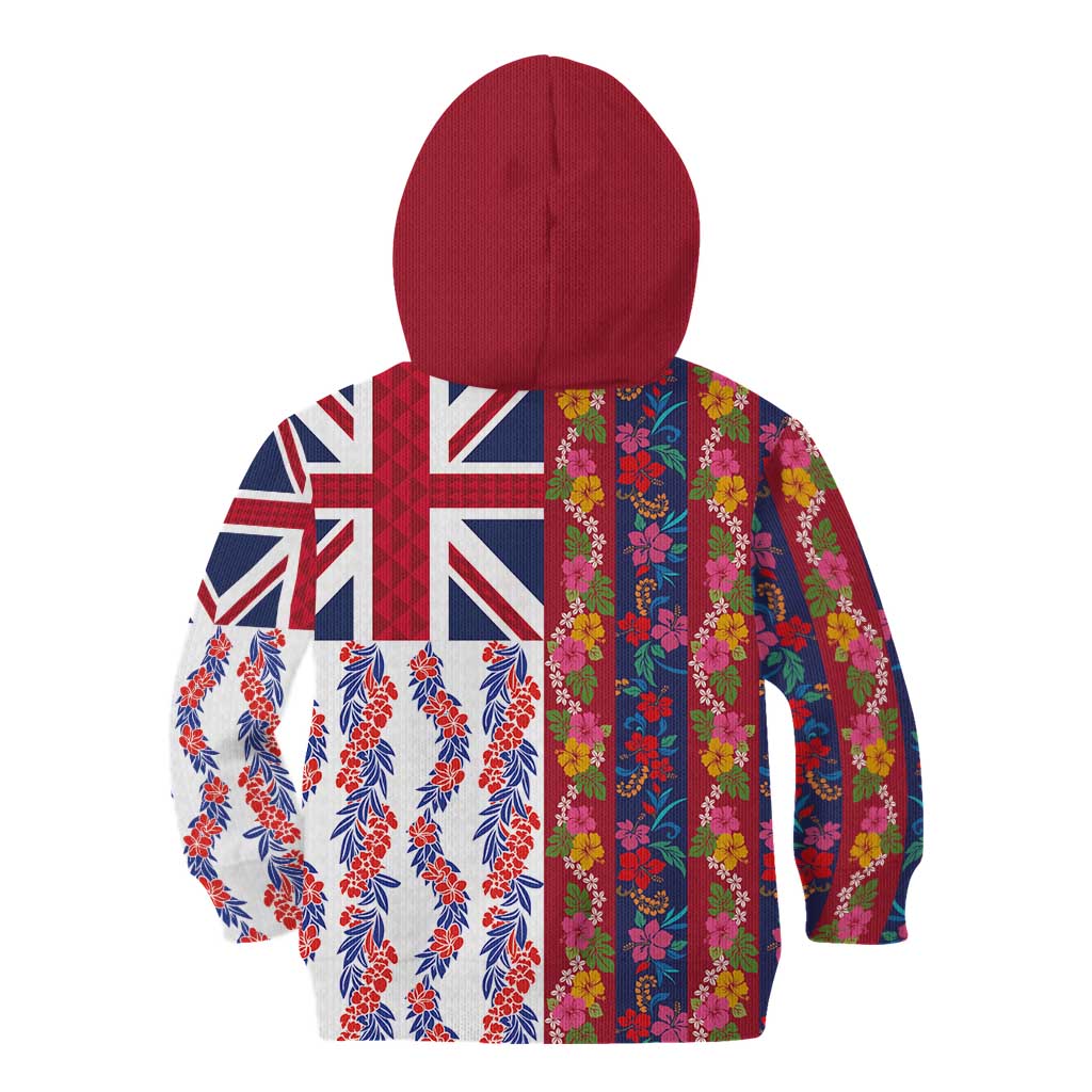 Hawaiian Lei Kid Hoodie National Flag Striped Style LT03 - Polynesian Pride