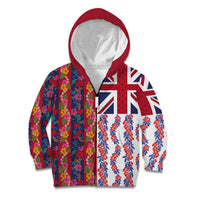 Hawaiian Lei Kid Hoodie National Flag Striped Style LT03 Zip Hoodie Red - Polynesian Pride