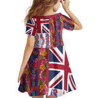 Hawaiian Lei Kid Short Sleeve Dress National Flag Striped Style LT03 - Polynesian Pride