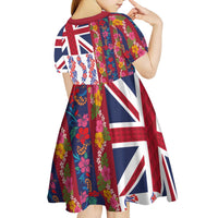 Hawaiian Lei Kid Short Sleeve Dress National Flag Striped Style LT03 - Polynesian Pride