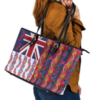 Hawaiian Lei Leather Tote Bag National Flag Striped Style