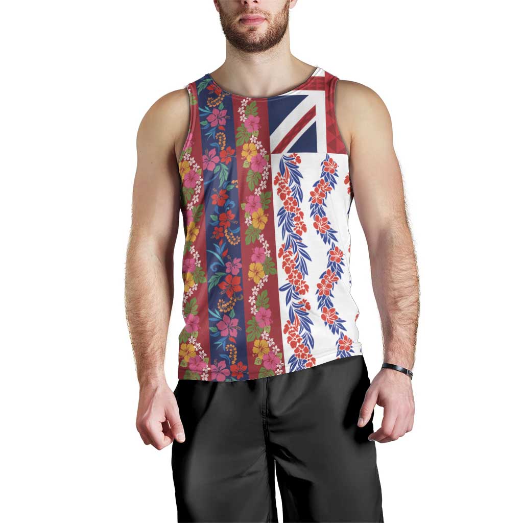 Hawaiian Lei Men Tank Top National Flag Striped Style LT03 - Polynesian Pride