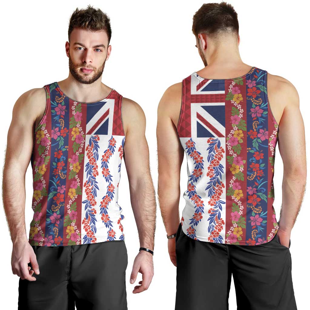 Hawaiian Lei Men Tank Top National Flag Striped Style LT03 - Polynesian Pride