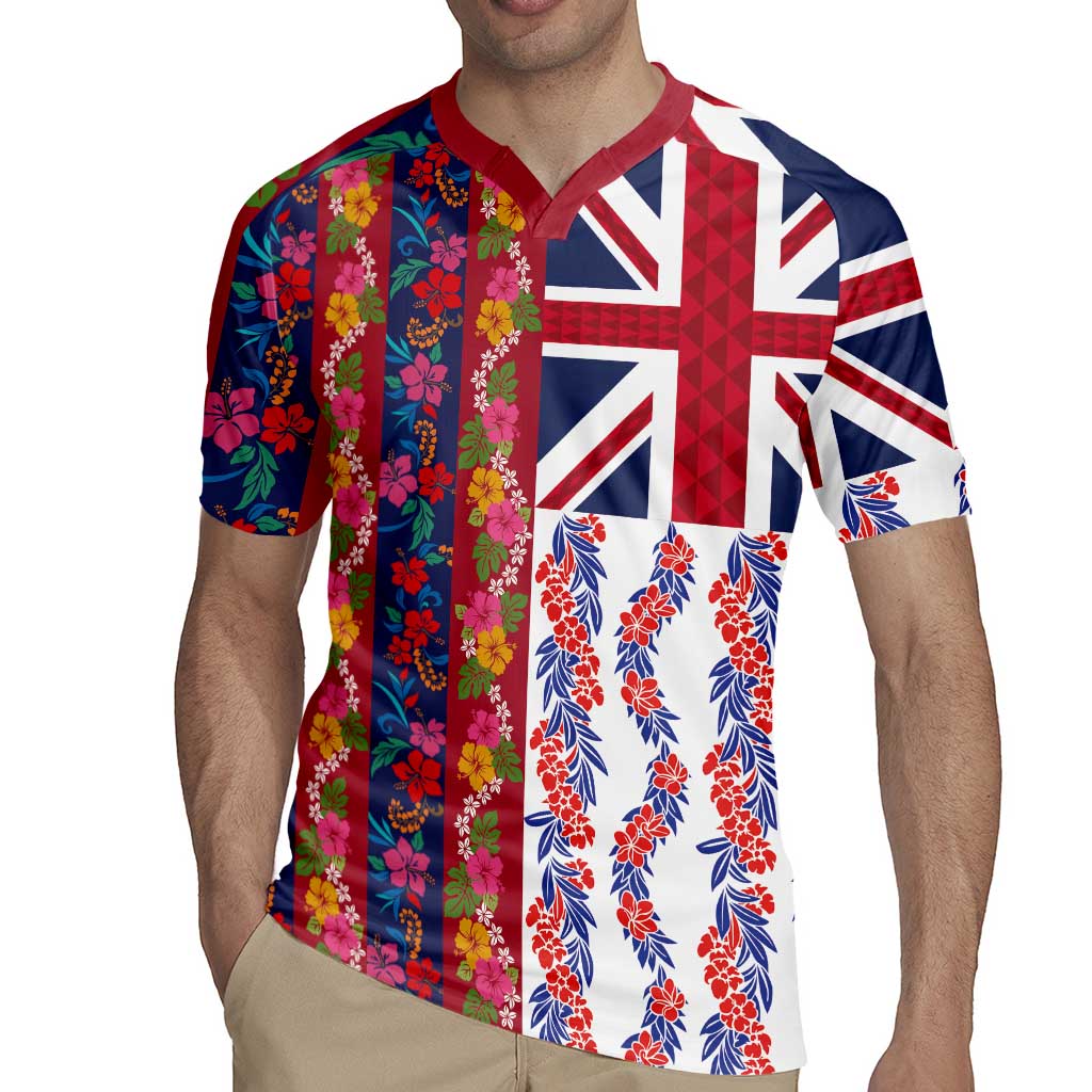 Hawaiian Lei Rugby Jersey National Flag Striped Style LT03 - Polynesian Pride