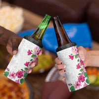 Hawaiian Hibiscus and Art Polynesian Tattoo 4 in 1 Can Cooler Tumbler White Color LT03 - Polynesian Pride