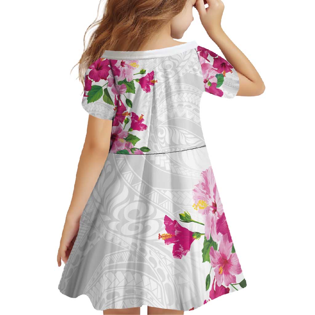 Hawaiian Hibiscus and Art Polynesian Tattoo Family Matching Off Shoulder Maxi Dress and Hawaiian Shirt White Color LT03 - Polynesian Pride