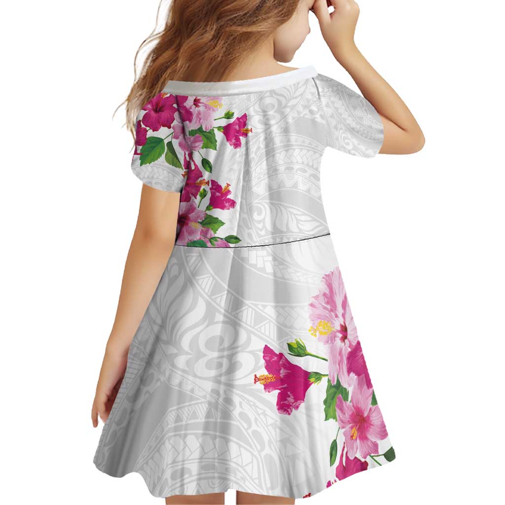 Hawaiian Hibiscus and Art Polynesian Tattoo Family Matching Puletasi and Hawaiian Shirt White Color LT03 - Polynesian Pride