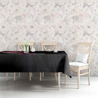 Hawaiian Hibiscus and Art Polynesian Tattoo Tablecloth Black Color LT03 - Polynesian Pride