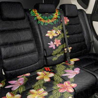 Hawaiian Lei Plumeria and Tropical Leaves Back Car Seat Cover Watercolor Style LT03 - Polynesian Pride