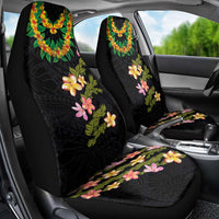 Hawaiian Lei Plumeria and Tropical Leaves Car Seat Cover Watercolor Style LT03 - Polynesian Pride