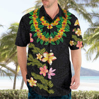 Hawaiian Lei Plumeria and Tropical Leaves Hawaiian Shirt Watercolor Style LT03 - Polynesian Pride