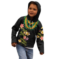 Hawaiian Lei Plumeria and Tropical Leaves Kid Hoodie Watercolor Style LT03 - Polynesian Pride