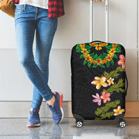 Hawaiian Lei Plumeria and Tropical Leaves Luggage Cover Watercolor Style LT03 - Polynesian Pride