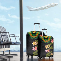 Hawaiian Lei Plumeria and Tropical Leaves Luggage Cover Watercolor Style LT03 - Polynesian Pride