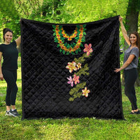 Hawaiian Lei Plumeria and Tropical Leaves Quilt Watercolor Style LT03 - Polynesian Pride