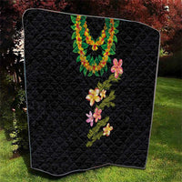 Hawaiian Lei Plumeria and Tropical Leaves Quilt Watercolor Style LT03 - Polynesian Pride