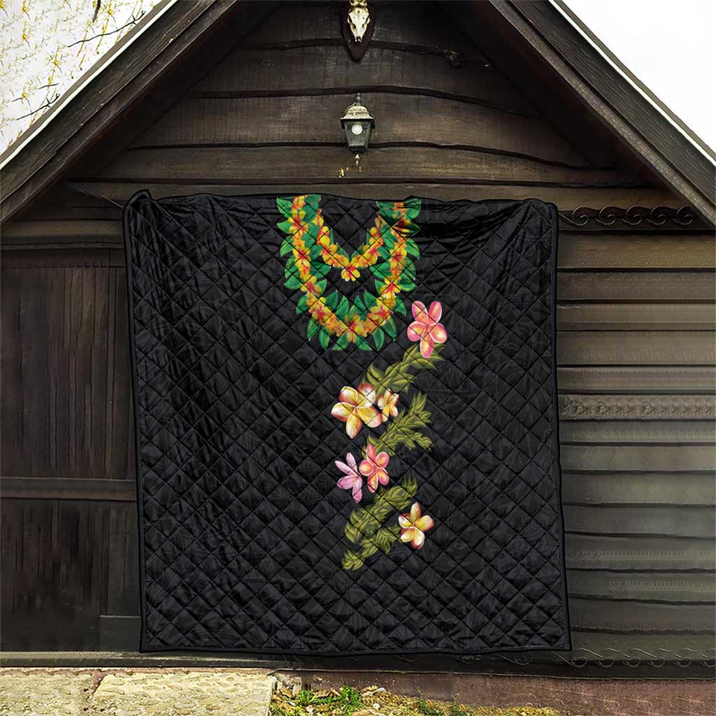 Hawaiian Lei Plumeria and Tropical Leaves Quilt Watercolor Style LT03 - Polynesian Pride