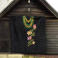 Hawaiian Lei Plumeria and Tropical Leaves Quilt Watercolor Style LT03 - Polynesian Pride