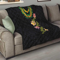 Hawaiian Lei Plumeria and Tropical Leaves Quilt Watercolor Style LT03 - Polynesian Pride