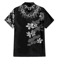 Hawaiian Lei Plumeria and Tropical Leaves Hawaiian Shirt Watercolor Style-Grayscale LT03 - Polynesian Pride