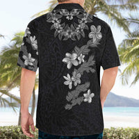 Hawaiian Lei Plumeria and Tropical Leaves Hawaiian Shirt Watercolor Style-Grayscale LT03 - Polynesian Pride